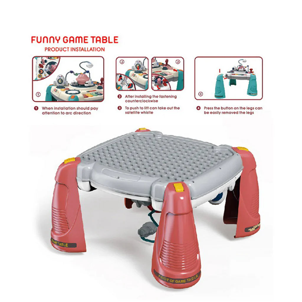 Spaceship 2-in-1 Multifunctional Baby Activity Educational Table & Building Block Table